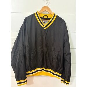 Eastbay Pullover Jacket Black Yellow White XL‎ Vintage 90s Nylon Windbreaker